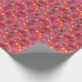 Muster mit niedlichen Vögeln und Katzen Geschenkpapier (Ecke)