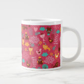 Muster mit niedlichen Vögeln und Katzen Jumbo-Tasse (Rechts)