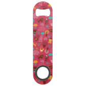 Muster mit niedlichen Vögeln und Katzen Speedflaschenöffner (Vorderseite)