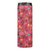 Muster mit niedlichen Vögeln und Katzen Thermosbecher (Rückseite)