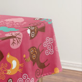 Muster mit niedlichen Vögeln und Katzen Tischdecke (Beispiel)