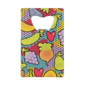 Muster mit Obst und Gemüse Geldkarten Flaschenöffner (Rückseite)