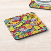 Muster mit Obst und Gemüse Getränkeuntersetzer (Linke Seite)