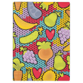 Muster mit Obst und Gemüse Klemmbrett (Rückseite)