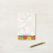 Muster mit Obst und Gemüse Post-it Klebezettel (Auf Schreibtisch)