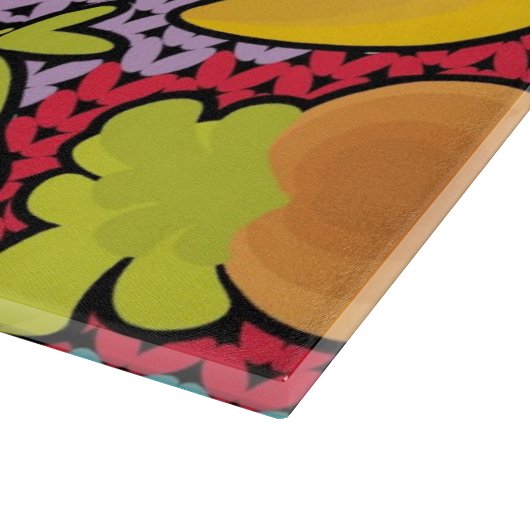 Muster mit Obst und Gemüse Schneidebrett (Ecke)