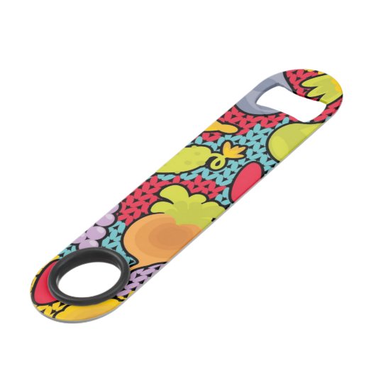 Muster mit Obst und Gemüse Speedflaschenöffner (Vorderseite Schrägansicht)