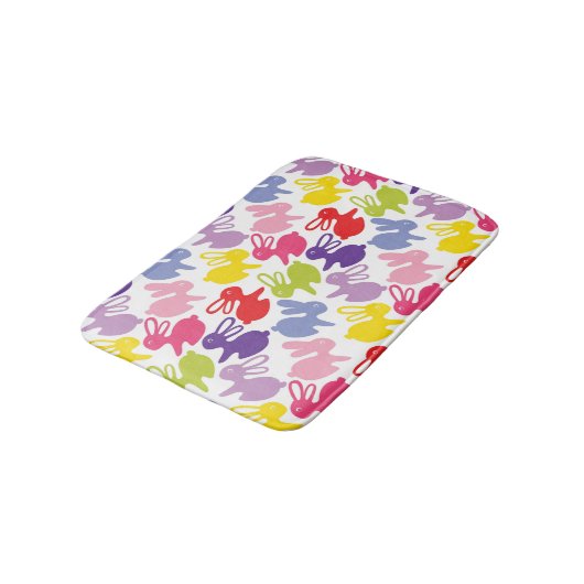 Muster mit Ostern-Kaninchen Badematte (Schrägansicht)