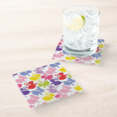 Muster mit Ostern-Kaninchen Glasuntersetzer (Schrägansicht)