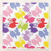 Muster mit Ostern-Kaninchen Glasuntersetzer (Vorderseite)