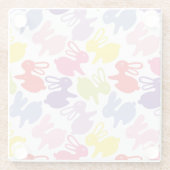 Muster mit Ostern-Kaninchen Glasuntersetzer (Rückseite)