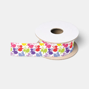 Muster mit Ostern-Kaninchen Satinband