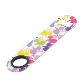 Muster mit Ostern-Kaninchen Speed Flaschenöffner (Vorderseite Schrägansicht)