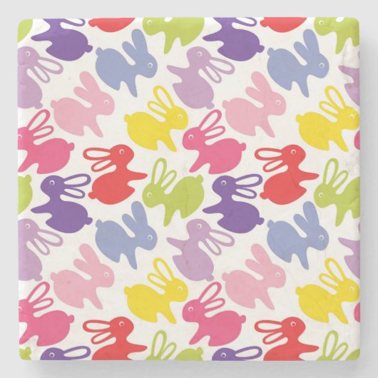 Muster mit Ostern-Kaninchen Steinuntersetzer (Vorderseite)