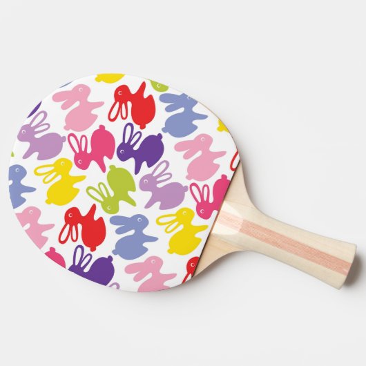 Muster mit Ostern-Kaninchen Tischtennis Schläger (Seitenansicht)