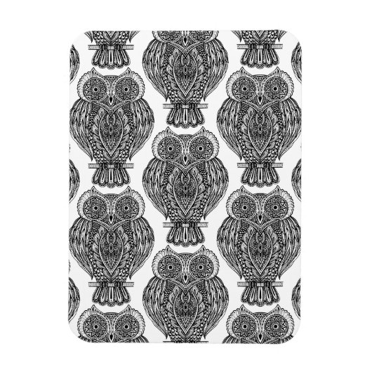 Muster mit Owls Doodle Magnet (Vertikal)