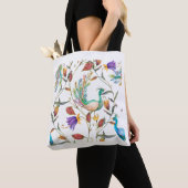 Muster mit Pfau und Blumen l Tasche (Von Nahem)