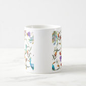 Muster mit Pfau und Blumen Pfau Kaffeetasse (Mittel)