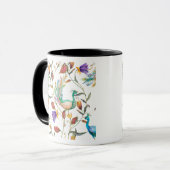 Muster mit Pfau und Blumen Pfau Tasse (Vorderseite Links)