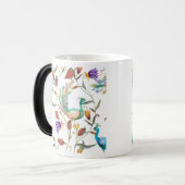 Muster mit Pfau und Blumen Pfau Verwandlungstasse (Vorderseite Links)