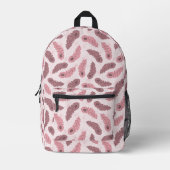 Muster mit Pfauenfedern Bedruckter Rucksack (Vorderseite)
