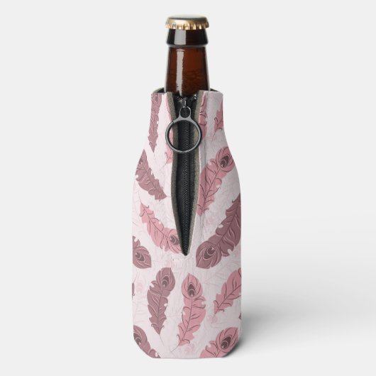Muster mit Pfauenfedern Flaschenkühler (Flasche Rückseite)
