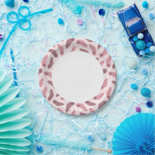 Muster mit Pfauenfedern Pappteller (Party)