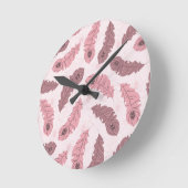Muster mit Pfauenfedern Runde Wanduhr (Winkel)