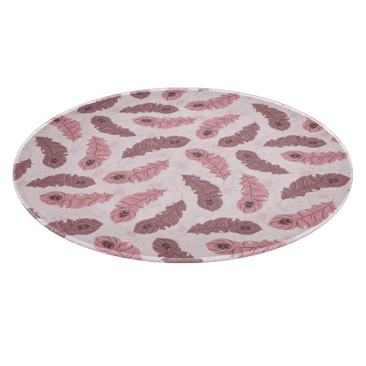 Muster mit Pfauenfedern Schneidebrett (Ecke)