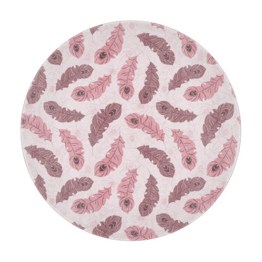 Muster mit Pfauenfedern Schneidebrett (Vorderseite)