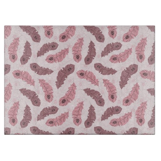 Muster mit Pfauenfedern Schneidebrett (Vorderseite)