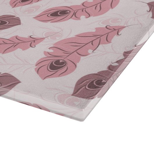 Muster mit Pfauenfedern Schneidebrett (Ecke)