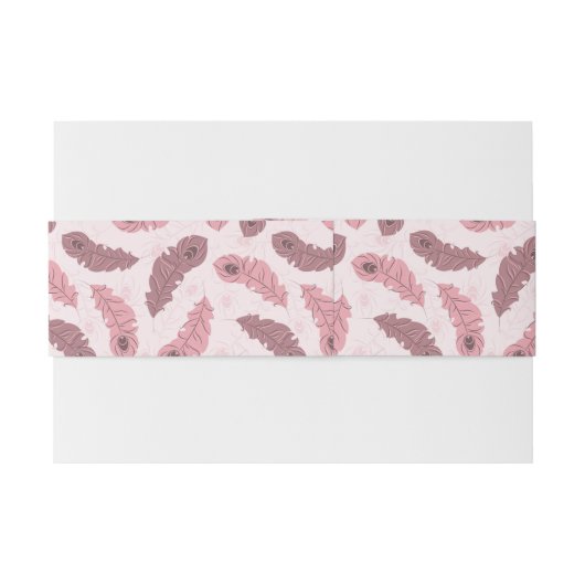 Muster mit Pfaufedern Einladungsbanderole (Rückseitenbeispiel)