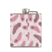 Muster mit Pfaufedern Flachmann (Rückseite)