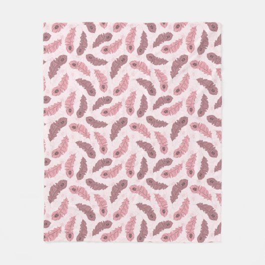 Muster mit Pfaufedern Fleecedecke (Vorderseite)