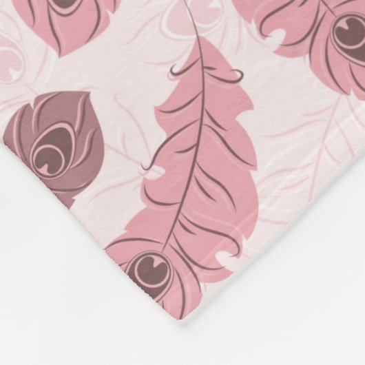 Muster mit Pfaufedern Fleecedecke (Ecke)