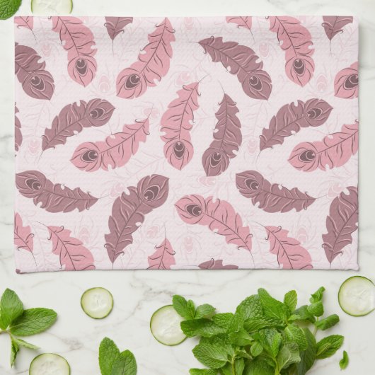 Muster mit Pfaufedern Geschirrtuch (Gefaltet)