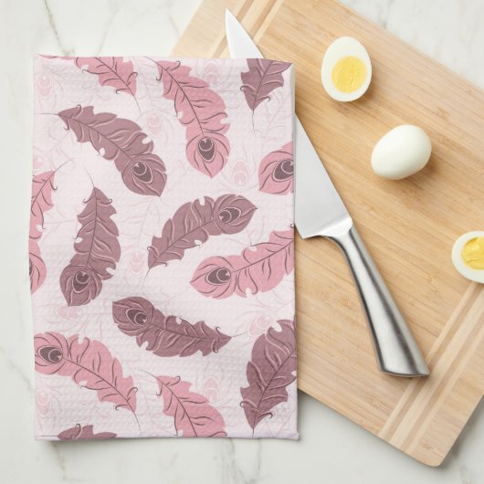 Muster mit Pfaufedern Geschirrtuch (Viertel Falte)