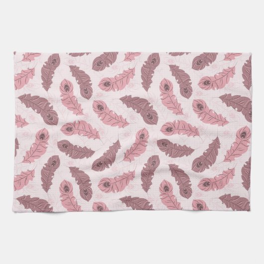 Muster mit Pfaufedern Geschirrtuch (Horizontal)