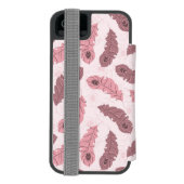 Muster mit Pfaufedern Incipio iPhone Geldbeutel-Hülle (Folio Rückseite)