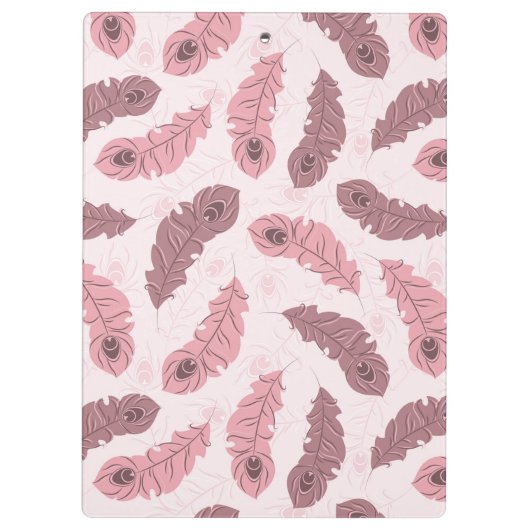 Muster mit Pfaufedern Klemmbrett (Rückseite)