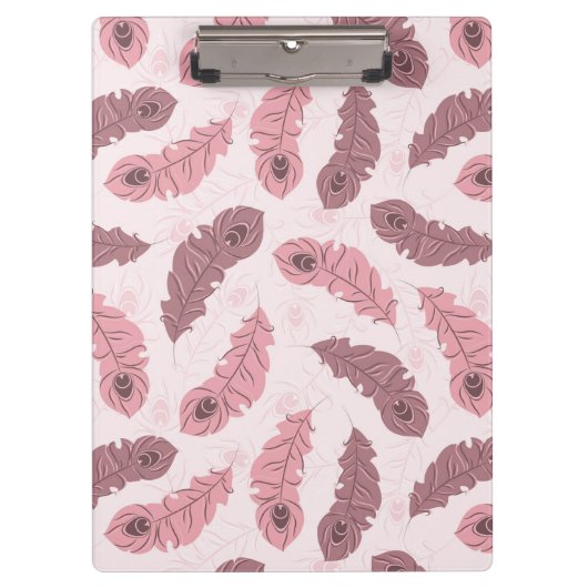 Muster mit Pfaufedern Klemmbrett (Vorderseite)