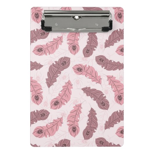 Muster mit Pfaufedern Mini Klemmbrett (Vorderseite)