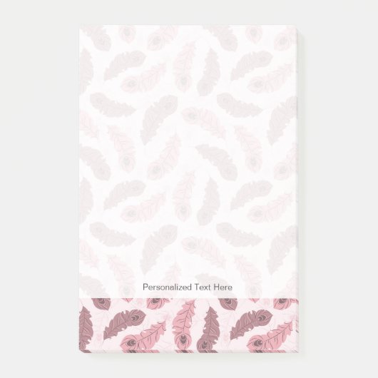 Muster mit Pfaufedern Post-it Klebezettel (Vorderseite)