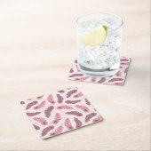 Muster mit Pfaufedern Rechteckiger Pappuntersetzer (Vor Ort)