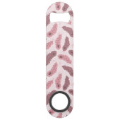 Muster mit Pfaufedern Speedflaschenöffner (Vorderseite)