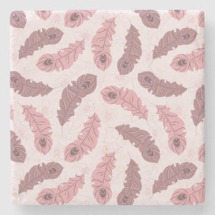 Muster mit Pfaufedern Steinuntersetzer