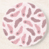 Muster mit Pfaufedern Untersetzer (Vorne)