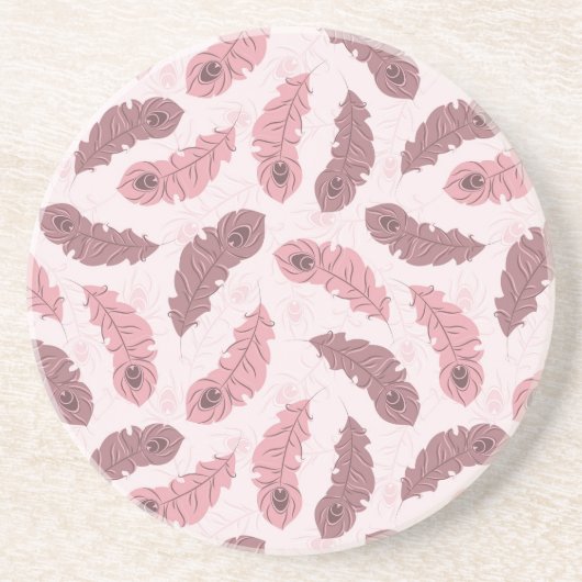 Muster mit Pfaufedern Untersetzer (Vorne)