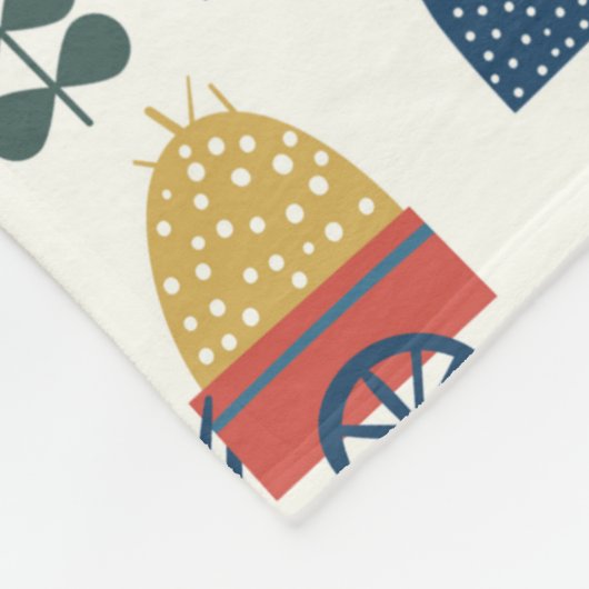 Muster mit Pferden, die von skandinavischer Kunst Fleecedecke (Ecke)